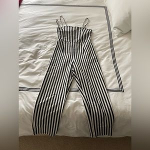 Black and white striped urban outfitters jumpsuit